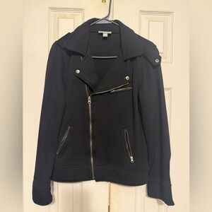 Dressbarn Black cotton Jacket with Zipper Accents